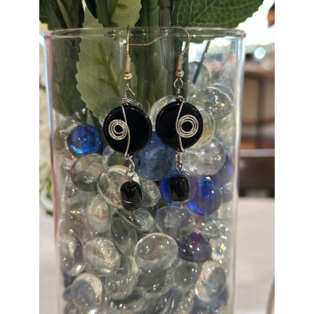 Women's Black Dangle Earrings